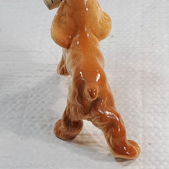 Vintage Hagen Renaker Cocker Spaniel Dog News Paper mini miniature tan brown - Picture 7 of 9